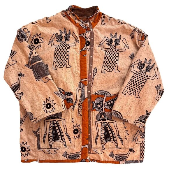 Rare Handmade One-of-A-Kind African Tribal Jacket Reversible Dindga Cowrie Shell - Picture 1 of 16